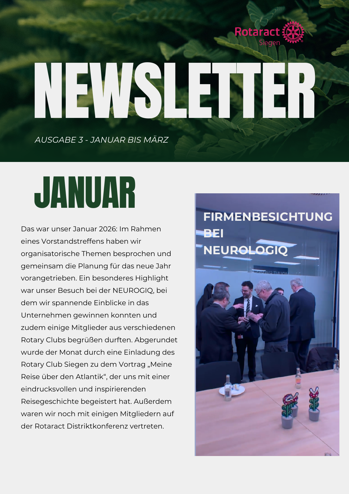Rotaract Siegen — Newsletter Ausgabe 3 (Januar–März 2026) — Seite